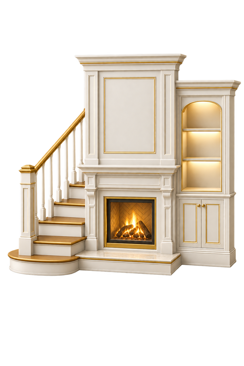 Fireplace, staircase and built-in millwork icon