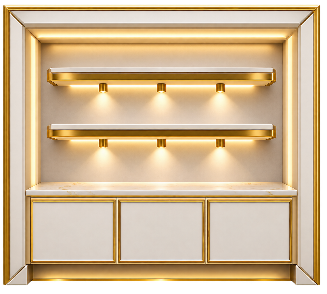 Integrated lighting and built-in details icon