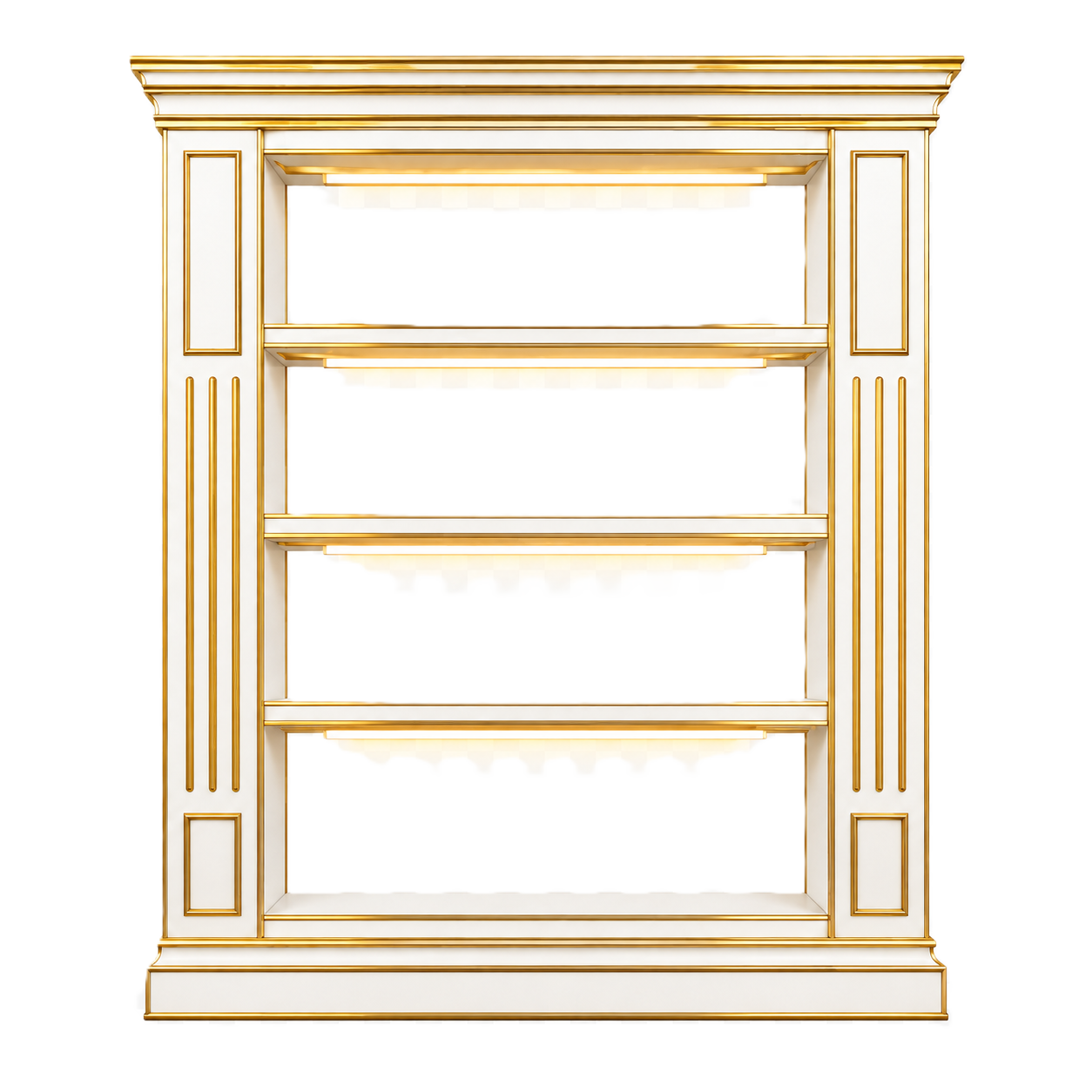 Integrated lighting and display shelves icon