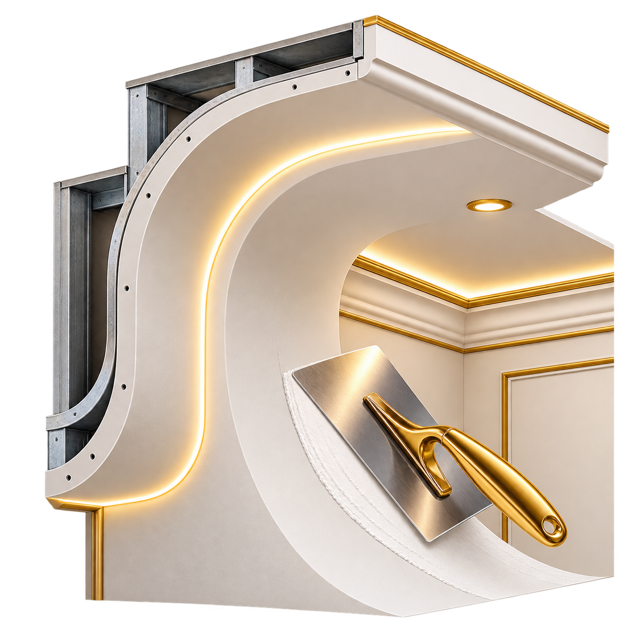 Smooth drywall curves icon